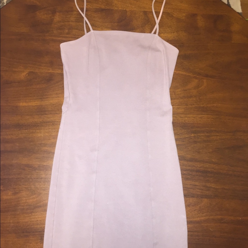 Knee length fitted and formal light blue dress